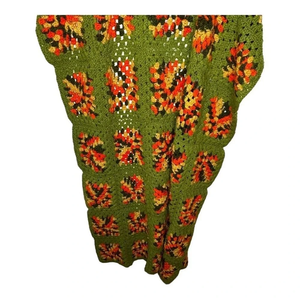 Vintage Hand Crocheted Throw‎ Blanket 60